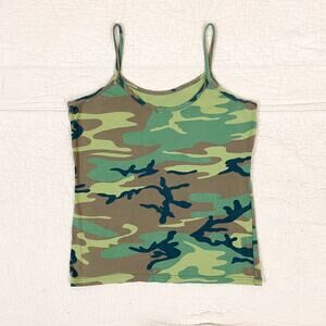 Vintage 90s Y2K Rothco Green Camo Tank Top Streetwear Gorpcore Womens Medium
